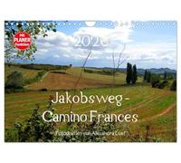 Jakobsweg - Camino Frances (Wandkalender 2026 DIN A4 quer), CALVENDO Monatskalender: Unterwegs am Jakobsweg von St. Jean-Pied-de-Port nach Santiago de Compostela