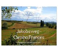 Jakobsweg - Camino Frances (Wandkalender 2026 DIN A4 quer), CALVENDO Monatskalender: Unterwegs am Jakobsweg von St. Jean-Pied-de-Port nach Santiago de Compostela