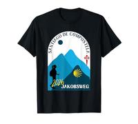 Jakobsweg Mujer Caminando Santiago de Compostela 2026 Camiseta