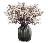 JAKY-Global Tela para aliento de bebé, flores artificiales, 6 paquetes de plantas de seda falsas europeas, decoración de bodas, fiestas, ramos de flores de tacto real, bricolaje para el hogar (beige,
