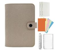 Jalach Carpeta de anillas de fieltro A6 rellenable, cubierta de fieltro con 90 hojas de papel punteado, 6 agujeros, bolsillo de encuadernación, regla, cuaderno diario, calendario para escribir