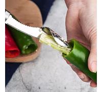 Jalapeño Corer Tool | Descorazonador de verduras de acero inoxidable - Separador para jalapeño, pimiento, pepino, tomate y más, aparato de cocina