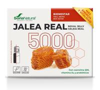 Jalea Real 5000 con Coenzima Q10 y Vitamina D3 - Enriquecido con Probióticos - Apoya la Energía y Vitalidad Física y Mental en Épocas de Estrés - 20 Viales - Soria Natural