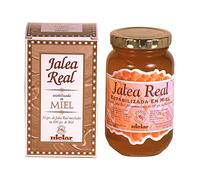 JALEA REAL con miel 500gr es una miel versátil para bebidas calientes y recetas. Puede sustituir parcialmente el azúcar blanco en todo tipo de preparaciones. Su peso es de 500 g Se ha desarrollado con