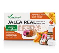 Jalea Real Defensas con Equinácea y Vitamina D3 - Jalea Fresca enriquecida con, Zinc y Probióticos - Apoyo al Sistema Inmunitario - Con Reishi Shiitake Maitake y Propóleo - 20 Viales - Soria Natural