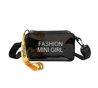 Jalea transparente bolso de hombro hada un hombro bolsas de mensajero para adolescentes PVC lindos bolsos de hombro mujer imitación cuero, Negro , Talla única