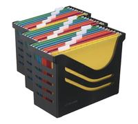 Jalema Atlanta Res - Caja reciclada para archivos (incluye 5 archivos), color negro, A658026998 (Paquete de 3)
