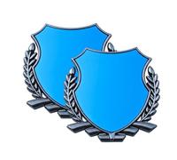 JALILAN Pack de 2 Emblemas de Metal para Suzuki Swift (AB Bj.2017) Escudo con Espigas de Trigo Adhesivo 3D de Acero Inoxidable Cromado y Azul Brillante