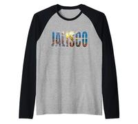 Jalisco Estado de México Ciudad de Jalisco Efecto Vintage Mexicano Camiseta Manga Raglan