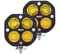 JALN7 2PCS Faro Delantero de Moto LED 40W Luz Amarilla Spot Flood Combo Beam 12v 24v Luz Auxiliar Coche Antiniebla 4500lm Impermeable 4led Cuadrado para Tractor Camión ATV UTV