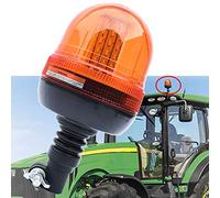 JALN7 Girofaro LED Rotativo Tractor Luz de Emergencia Rotativa Homologado con Base Flexible Ámbar 12V 24V R65 60LED