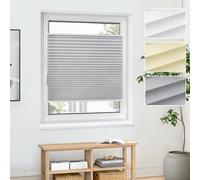Jalousiescout Estor Plisado, 40x70cm, Gris, Cortina Translúcida ClampFix Sin Taladrar, Protección Solar y Privacidad para Ventanas/Puertas, Tejido Básico Pure