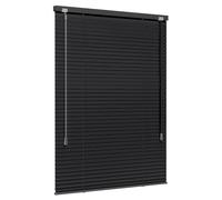 Jalousiescout Persiana Veneciana sin luz Persiana Veneciana de Aluminio, innovadora tecnología de oscurecimiento, protección de la intimidad, sin taladrar, 115 x 150 cm, Negro Mate