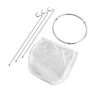 Jam Strainer Set, Stainless Steel Jelly Strainer Rack with Bag, Efficient Filtration, Nylon Material Filtering Tool with 3 Hook Legs for Straining Homemade Vinegar, Juice, Broth and Yogurt, 16.5x29cm