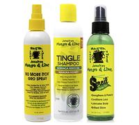 Jamacican Mango & Lime No More Itch Grow Spray 8oz con Tingle Shampoo 8oz & Sproil Stimulating Spray Oil Spray 8oz