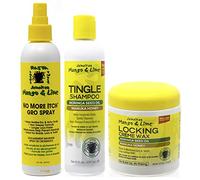 Jamacican Mango & Lime No More Itch Grow Spray 8oz con Tingle Shampoo 8oz y Locking Creme Wax 6oz