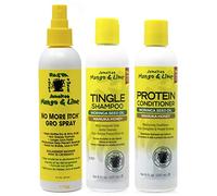 Jamacican Mango & Lime No More Itch Grow Spray 8oz con Tingle Shampoo 8oz y Protein Conditioner 8oz