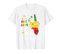 Jamaica 1 Amor Reggae Caribbean Juntos & Siéntete Bien Camiseta gráfica económica, Hombre, Blanco, L