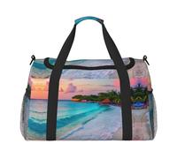Jamaica Beach - Bolsa de transporte para fin de semana con estampado de playa, bolsa de viaje para mujeres y hombres, bolsa de equipaje de mano, Black, Talla única