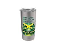 Jamaica Bound No Kids Pasaporte Equipaje Viaje Viaje Vaso térmico de acero inoxidable de doble pared