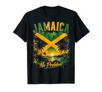 Jamaica: No Hay Problema, Isla Tropical, Puesta de Sol y Playa Camiseta gráfica económica