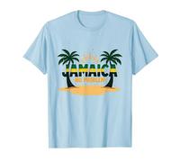 Jamaica No Hay Problema Vacaciones en la Playa Tropical Camiseta, Hombre, Azul Bebé, S