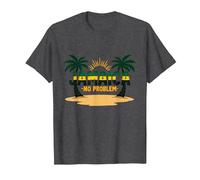 Jamaica No Hay Problema Vacaciones en la Playa Tropical Camiseta, Hombre, Jaspeado Oscuro, S
