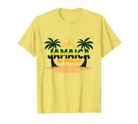 Jamaica No Hay Problema Vacaciones en la Playa Tropical Camiseta, Hombre, Limón, 3XL