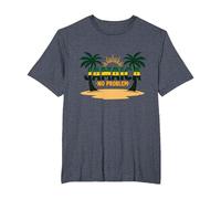 Jamaica No Hay Problema Vacaciones en la Playa Tropical Camiseta, Hombre Tallas Grandes, Azul Jaspeado, 2X Alto