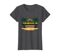 Jamaica No Hay Problema Vacaciones en la Playa Tropical Camiseta, Mujer, Jaspeado Oscuro, XXL