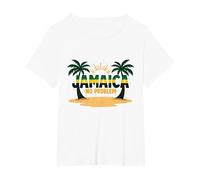 Jamaica No Hay Problema Vacaciones en la Playa Tropical Camiseta, Mujer Tallas Grandes, Blanco, 4XL Grande