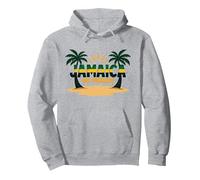 Jamaica No Hay Problema Vacaciones en la Playa Tropical Sudadera con Capucha, Unisex para Adultos, Gris Jaspeado, L