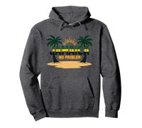 Jamaica No Hay Problema Vacaciones en la Playa Tropical Sudadera con Capucha, Unisex para Adultos, Jaspeado Oscuro, S