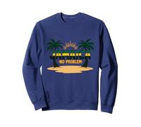Jamaica No Hay Problema Vacaciones en la Playa Tropical Sudadera, Unisex para Adultos, Azul Marino, XXL