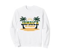 Jamaica No Hay Problema Vacaciones en la Playa Tropical Sudadera, Unisex para Adultos, Blanco, M