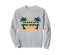 Jamaica No Hay Problema Vacaciones en la Playa Tropical Sudadera, Unisex para Adultos, Gris Jaspeado, M