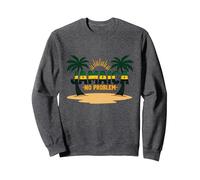 Jamaica No Hay Problema Vacaciones en la Playa Tropical Sudadera, Unisex para Adultos, Jaspeado Oscuro, L