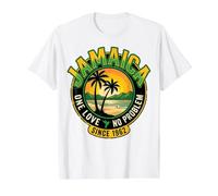 Jamaica One Love no Problem Desde 1982 Reggae Camiseta gráfica económica, Hombre, Blanco, XL