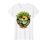 Jamaica One Love no Problem Desde 1982 Reggae Camiseta gráfica económica, Mujer, Blanco, S