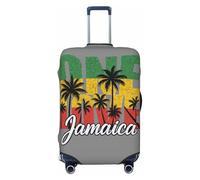 Jamaica Palm Print - Protector de equipaje elástico lavable universal para maleta de viaje, Black, M