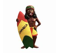 Jamaica Surfing Man 3D imán de nevera regalo de recuerdo, hecho a mano hogar y cocina decoración Jamaica refrigerador imán colección