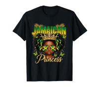 Jamaican Princess Jamaica Flag Afro Jamaican Girl Women Camiseta