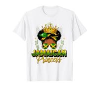 Jamaican Princess Jamaica Flag Afro Jamaican Girl Women Camiseta