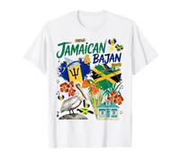 Jamaicano Barbados Ideas para Niños Bandera de Jamaica Bajan Roots Camiseta
