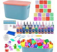 JaMalign Magic Water Gel Toy Kit, DIY 3D Wassergel Spielzeug mit 24 Farben & 22 Formen, Leuchtende Aqua Figuren selbst Machen, Creative Lernspielzeug Geschenk für Jungen & Mädchen ab 3 Jahren