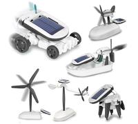 JAMARA 400185 Solar Kit 6 en 1 Regalos a Partir de 10 años para niños, Robot de Juguete, Juguetes de tecnología Solar, 6 Modelos posibles, conducción, natación, Giro, Electricidad de energía Solar