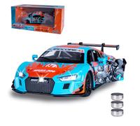 JAMARA 402605 Audi R8 LMS Diecast 1:24 Incluye Pilas de botón - Modelo de Coche de Juguete para niños, Modelo de vehículos en Miniatura, Regalo para niños, Puertas manualmente Abiertas/cierras, luz