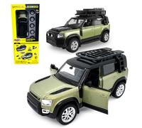 JAMARA 402612 Land Rover Defender 110 Diecast 1:43, 2 en 1, Modelo de Coche, Coche Infantil, Modelo Mini vehículos, Idea de Regalo para niños, Apertura y Cierre Manual de Puertas, Kit de conversión