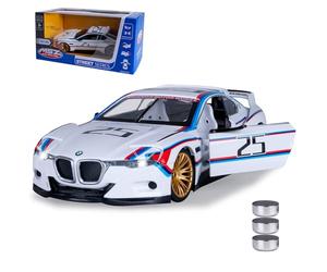JAMARA 402621 BMW 3.0 CSL Homenaje R Diecast 1:24 Incluye Pilas de botón - Modelo de Coche de Juguete, Coche Infantil, Modelo de vehículos en Miniatura, Idea de Regalo para niños, Apertura y Cierre