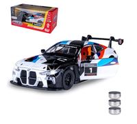 JAMARA 402630 BMW M4 GT3 Diecast 1:32 Incluye Pilas de botón - Modelo de Coche de Juguete, Coche Infantil, Modelo de vehículos en Miniatura, Idea de Regalo para niños, Puertas manualmente Abierto